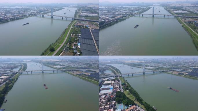 佛山顺德-潭州水道-轮船运输航拍（4K）
