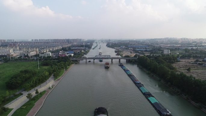 京杭之心古运河空镜头