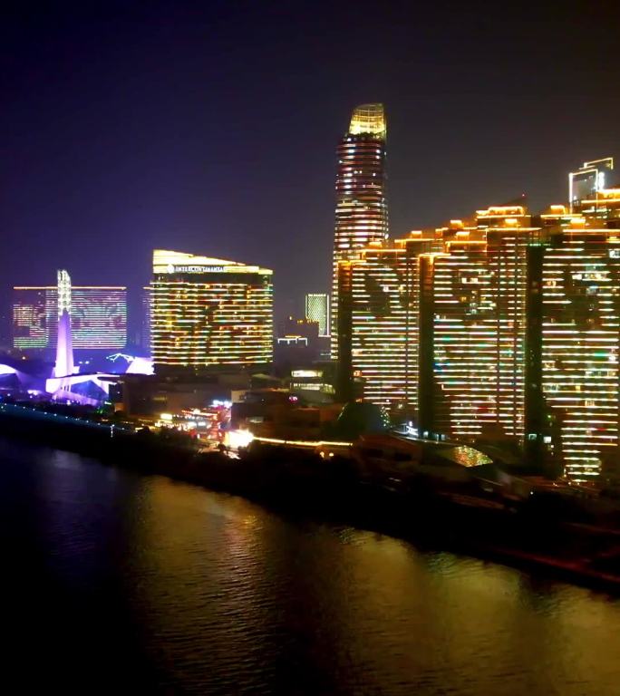 长沙北辰三角洲洲际酒店城市夜景-竖版