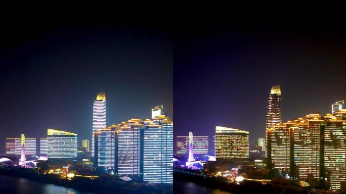 长沙北辰三角洲洲际酒店城市夜景-竖版