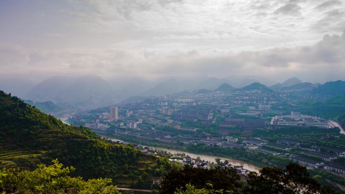 茅台镇延时视频茅台镇全景赤水河