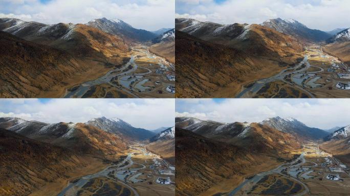 雪山河流视频青藏高原江河源头上游河水