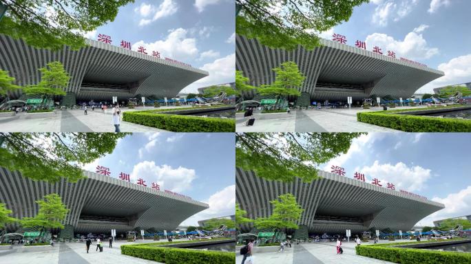 2022深圳北站外景延时摄影4K