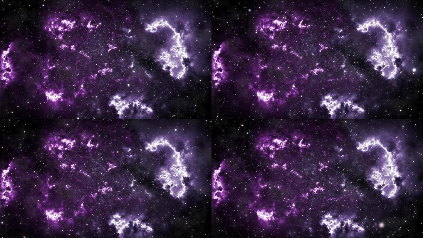 紫色飘渺璀璨宇宙星云星系星空星河粒子