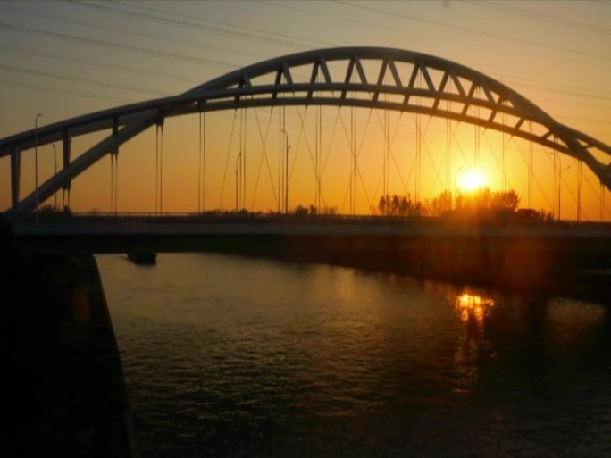 安基大桥夕阳延时