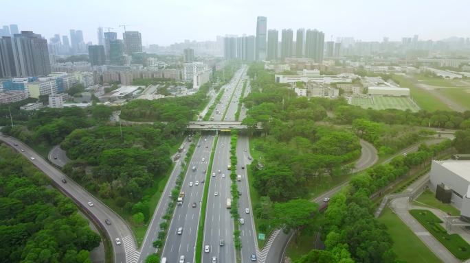 深圳交通北环大道车流城市道路交通大道