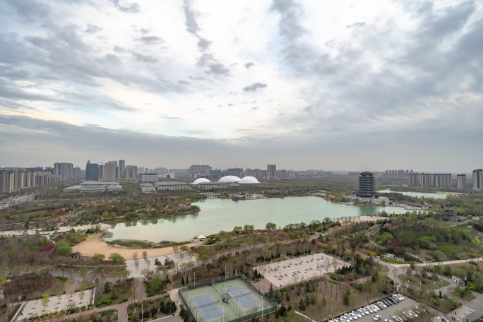 淄博齐盛湖日转夜延时摄影