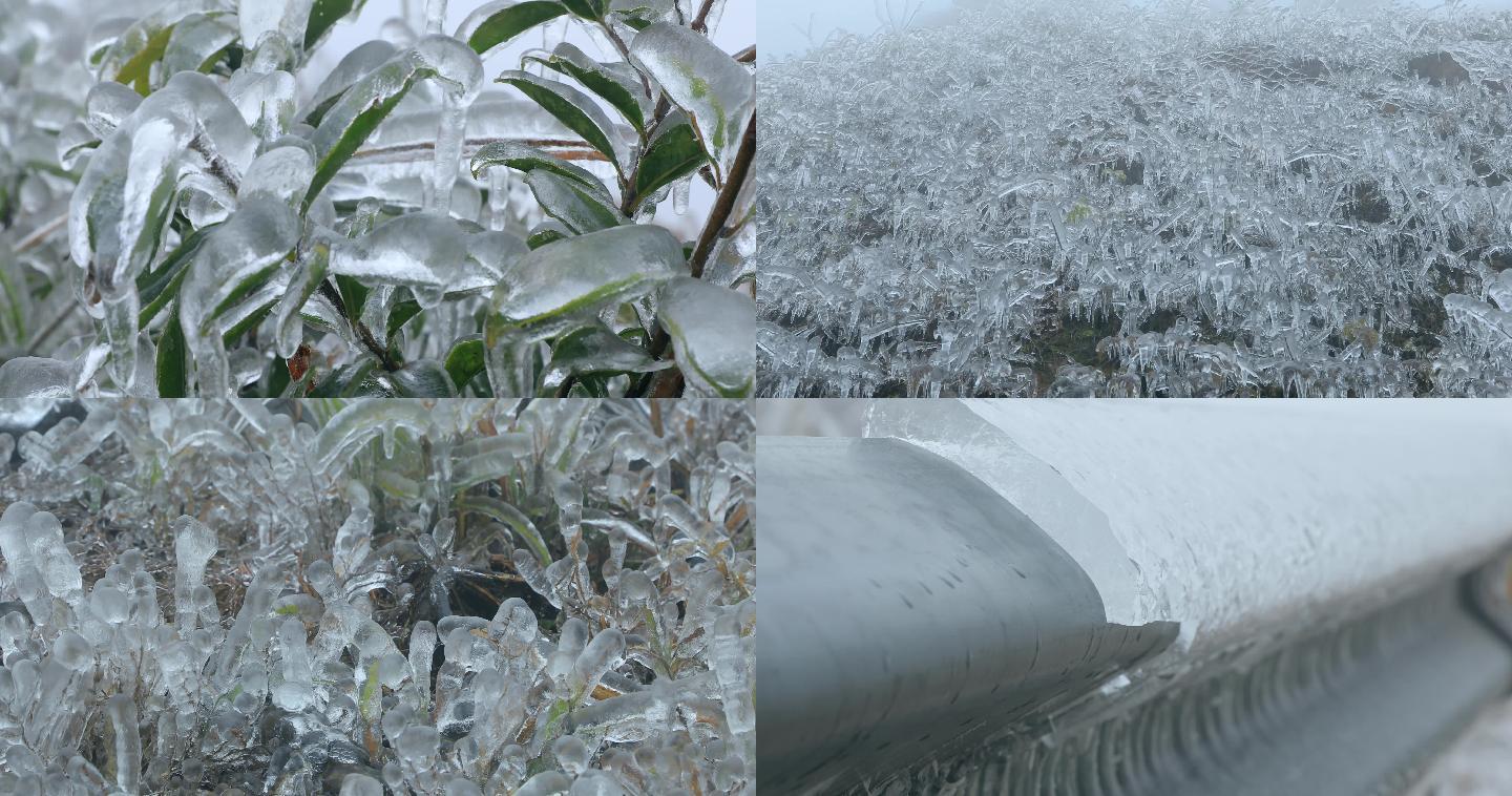 冰凌奇观冰雪美景冰凌冻雨晶莹剔透寒冬