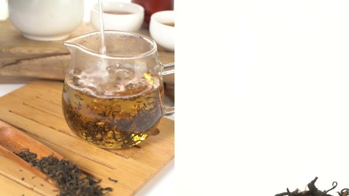 竖版红茶冲泡 喝茶品茶 泡茶叶