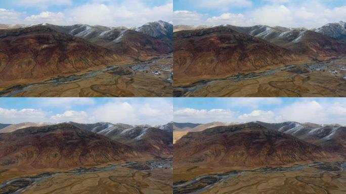 雪山河流视频青藏高原江河源头上游河道