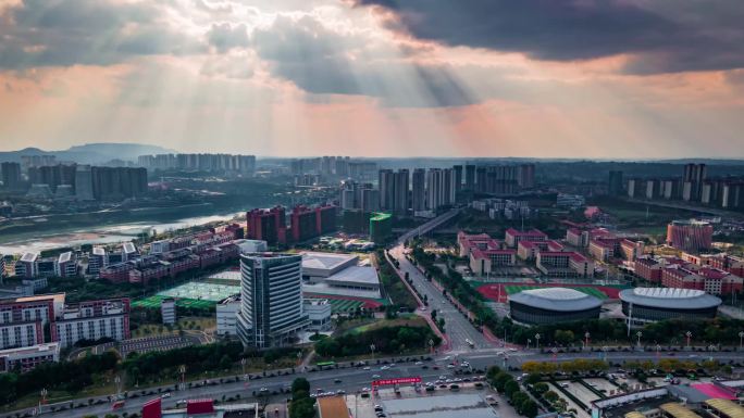 泸州城市风景西南医科大学泸职院丁达尔延时