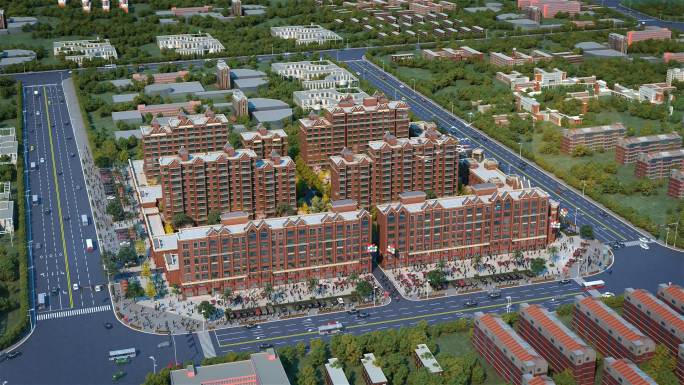 住宅 小区 鸟瞰 航拍 群鸟 车水码头