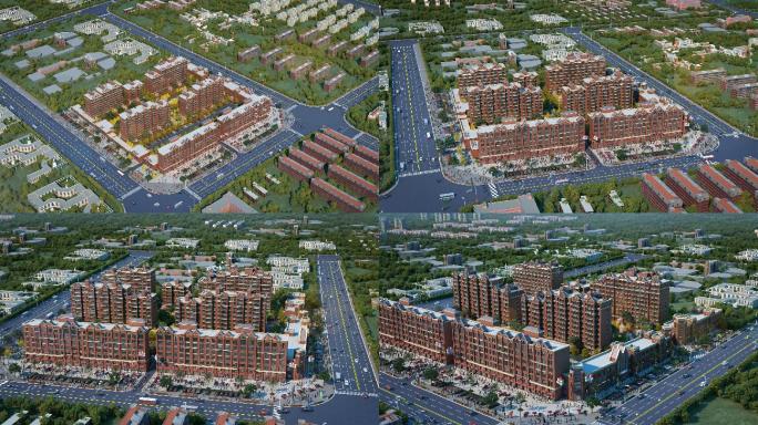 住宅 小区 鸟瞰 航拍 群鸟 车水码头