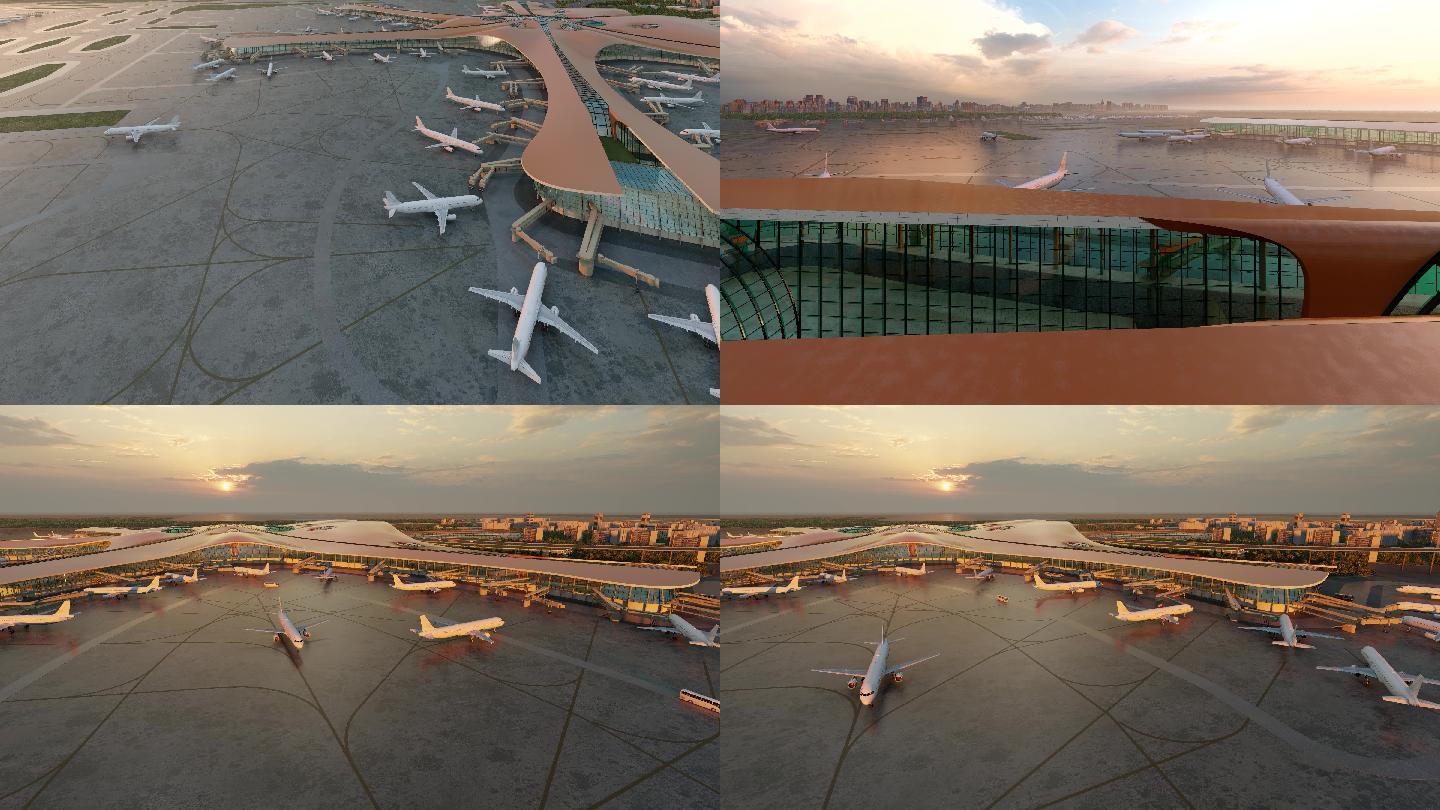 4k 北京大兴国际机场空中视频宣传素材