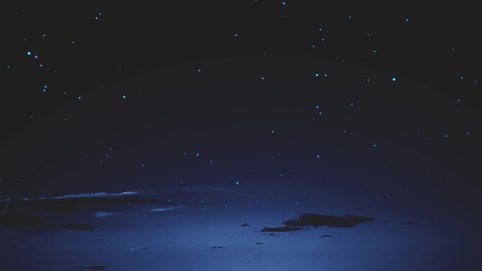 【HD天空】蓝夜星星云影云层晚上晴空夜景