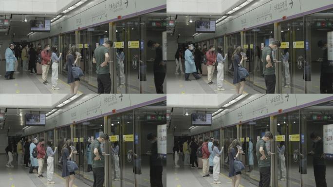 地铁进站的实拍视频