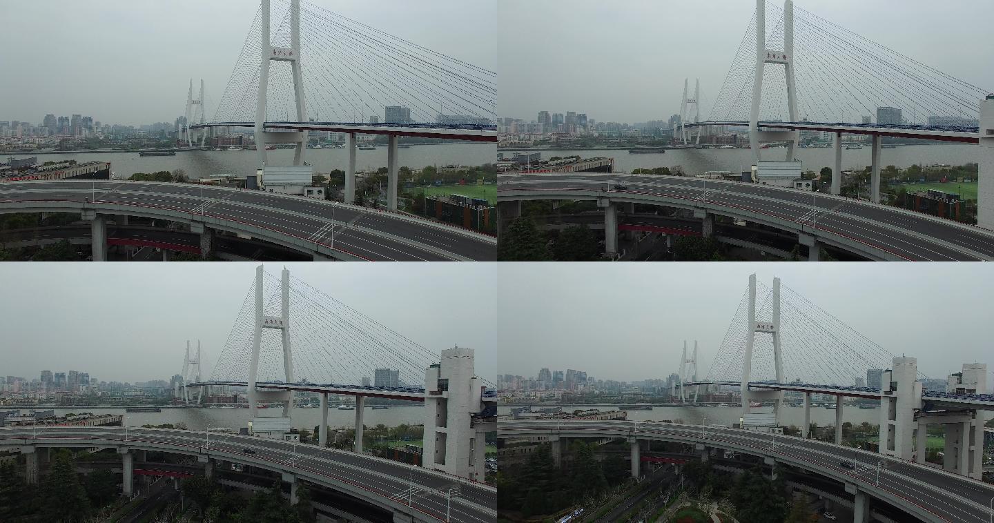 4K上海疫情南浦大桥航拍