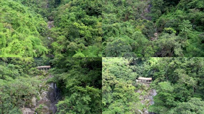 航拍五指山太平飞瀑