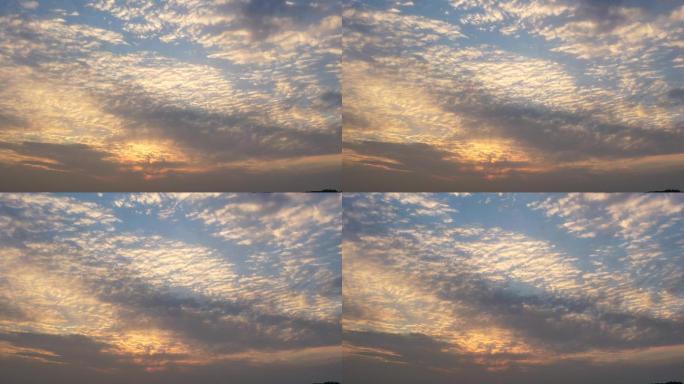 蓝天白云夕阳空镜头视频素材