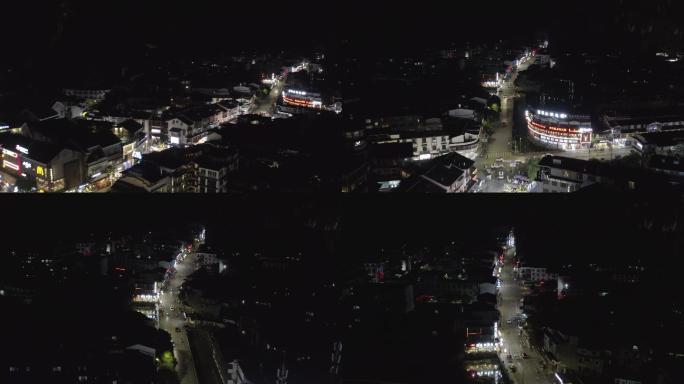 4K-Log-航拍桂林阳朔城市夜景