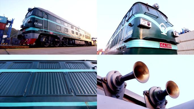 连云港中欧班列火车车头车身拍摄C014