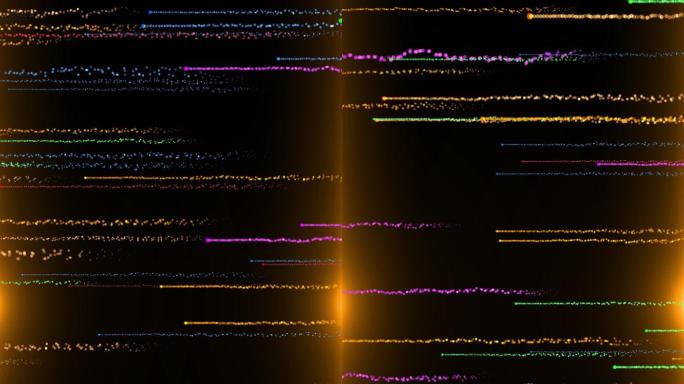 竖屏金黄色粒子横向穿梭循环视频1