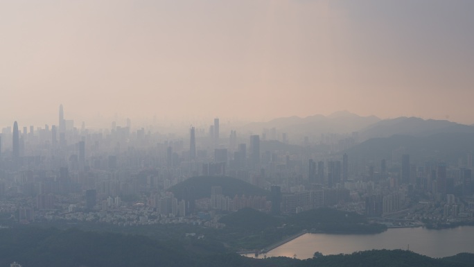 日落 城市大景 延时 平安大厦 深圳地标