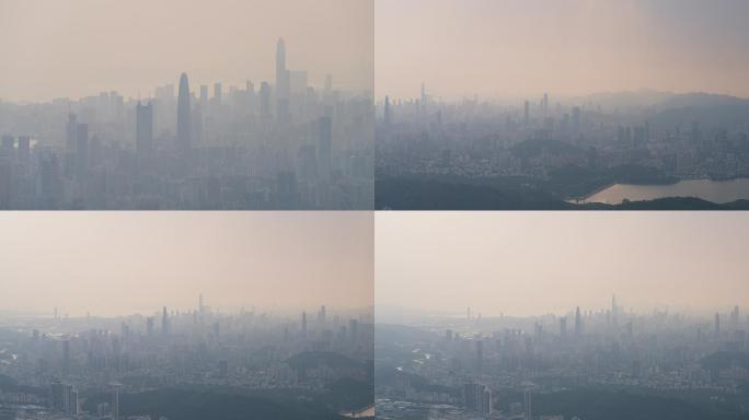 日落 城市大景 延时 平安大厦 深圳地标