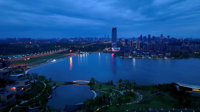 成都-兴隆湖-夜景-书店-天府新区