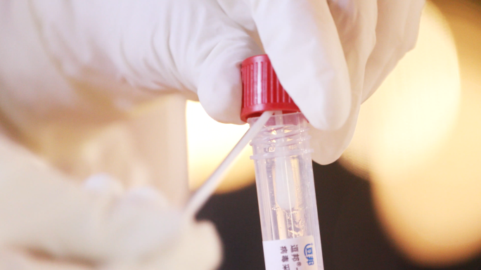 大规模核酸检测 特写棉签试管 多场景