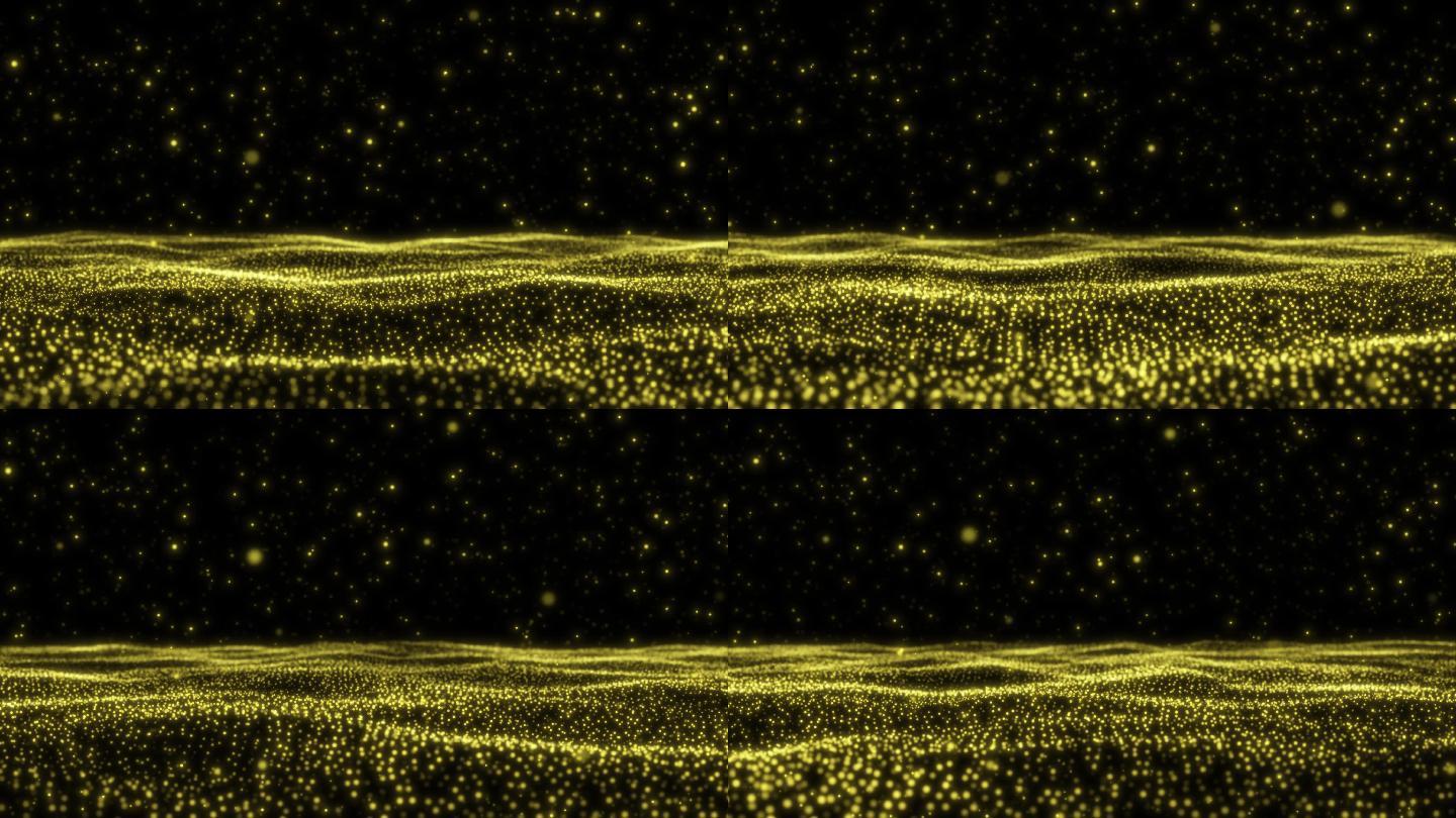 飘荡流动金色粒子