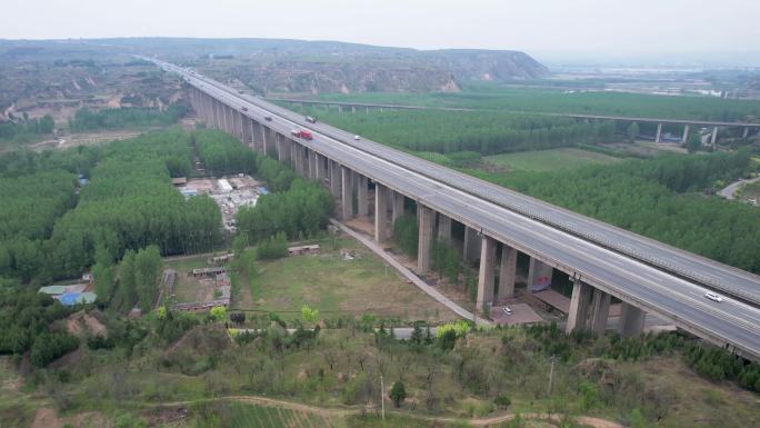 美丽乡村新农村高速公路桥梁建设航拍B