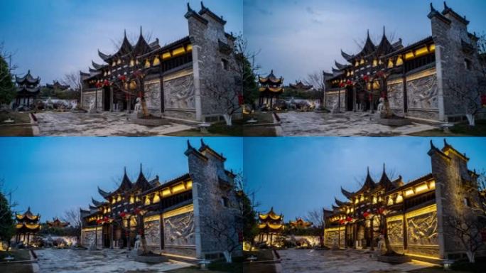 中国徽派古建筑延时摄影