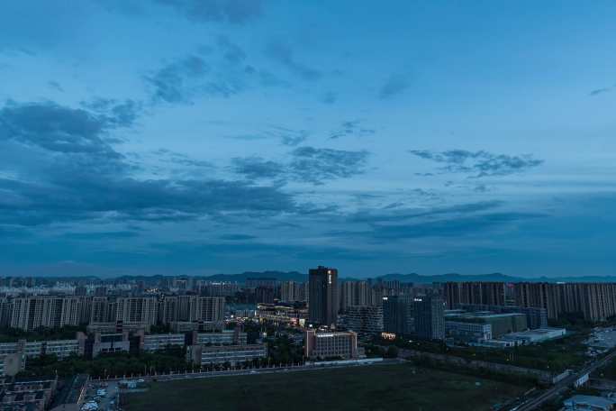 杭州城市日转夜延时摄影
