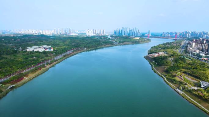 广西南宁城市江景邕江风景