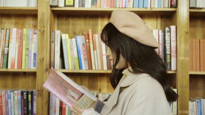 女孩书店读书阅读生活看书文艺女性女生休闲