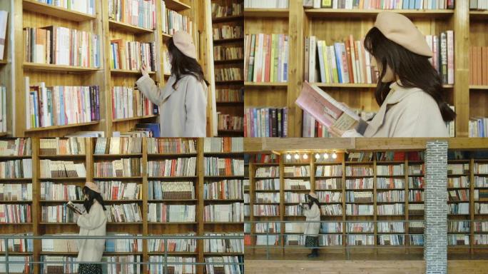女孩书店读书阅读生活看书文艺女性女生休闲