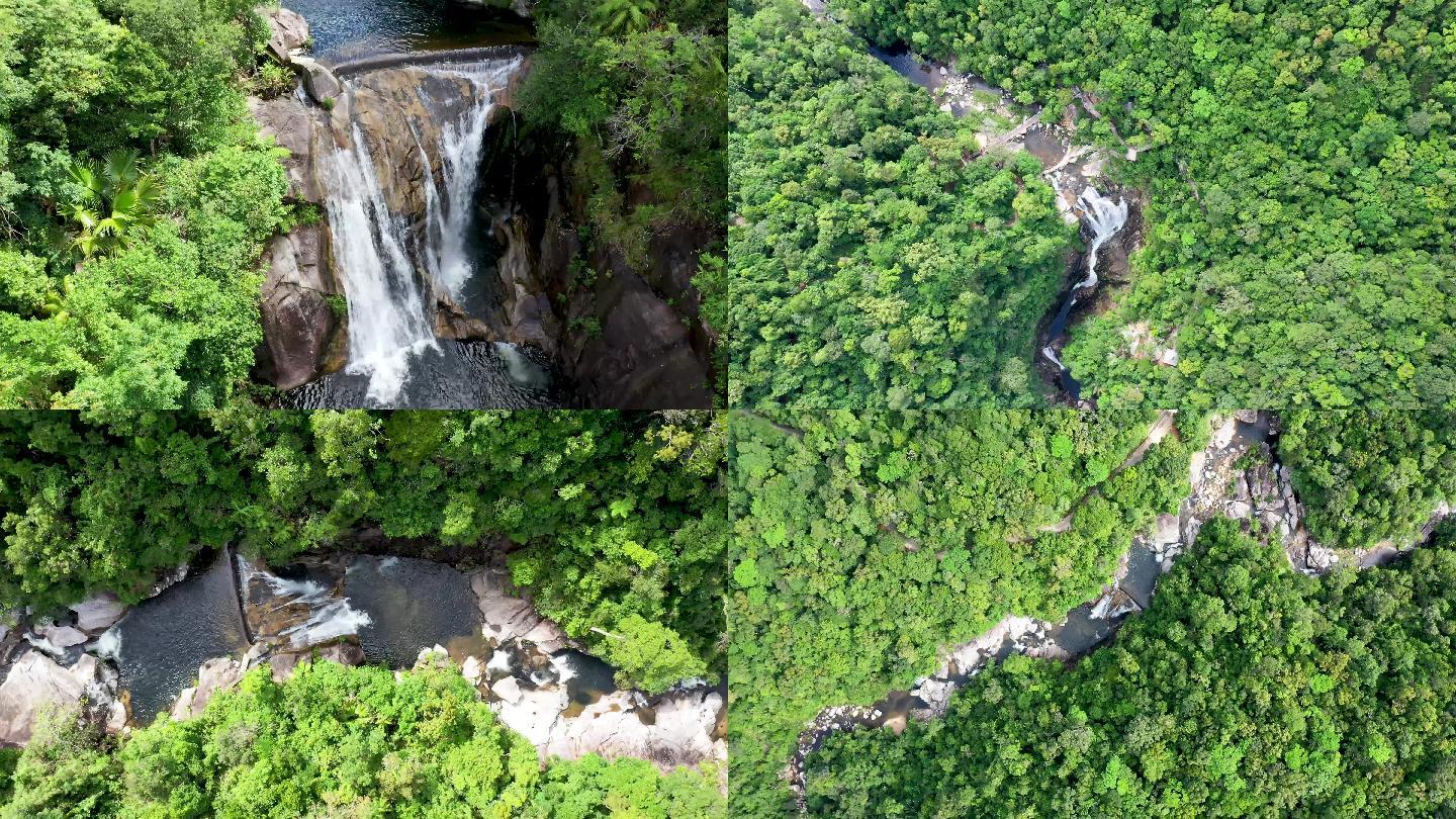 航拍 陵水 吊罗山 枫果山瀑布