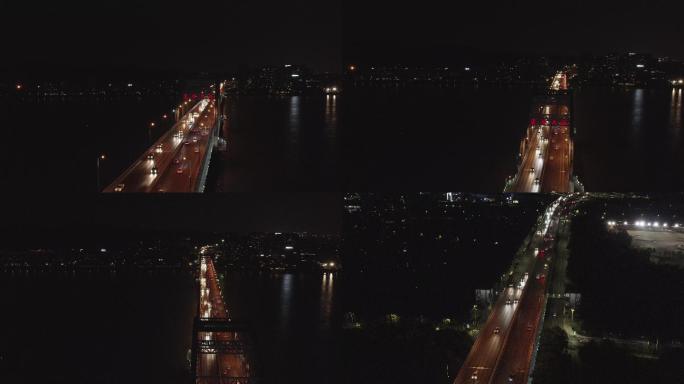 杭州四桥复兴大桥夜景杭州城市风景