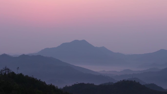 延时中国风日出 诗境 山水画