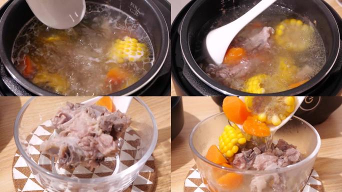 广东猪骨玉米胡萝卜清补靓煲汤美食升格做饭