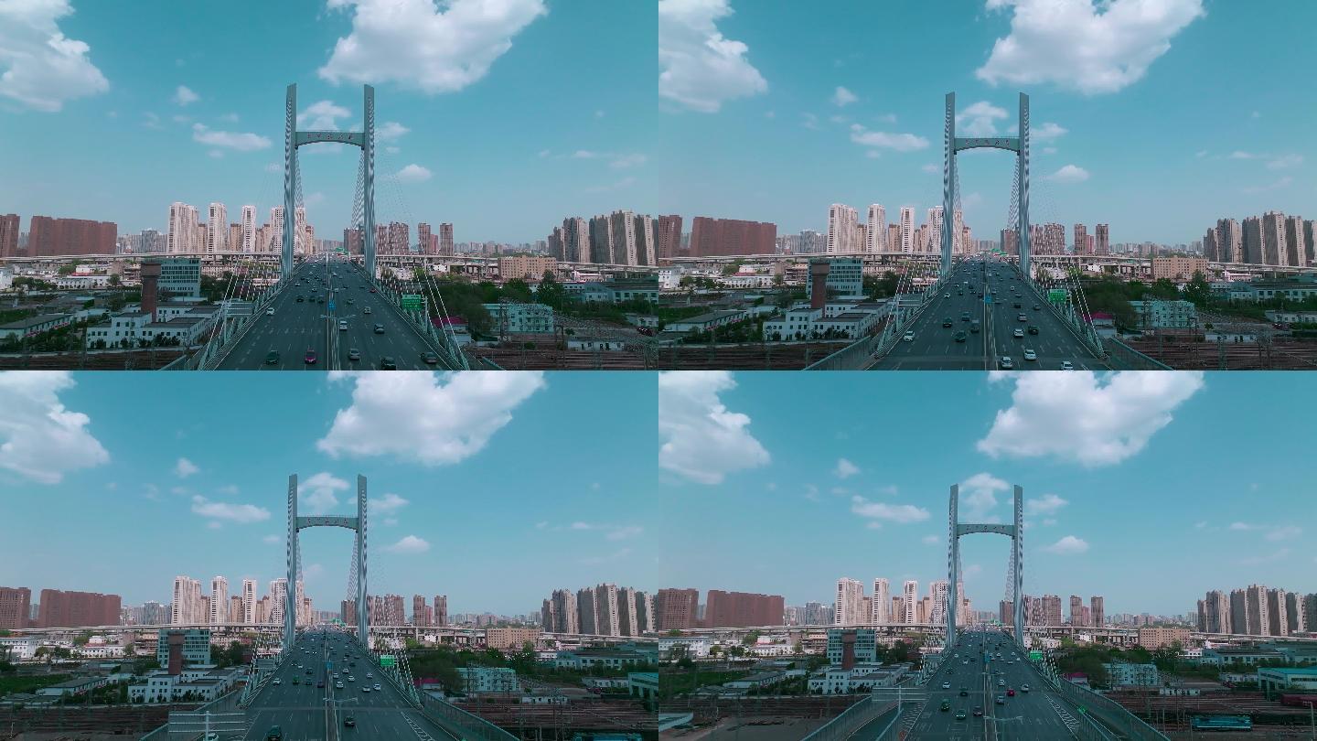 城市高架大桥郑州蓝天白云4