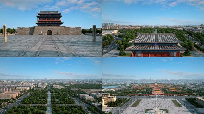 北京中轴线永定门故宫