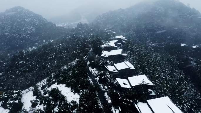 莫干山雪景航拍