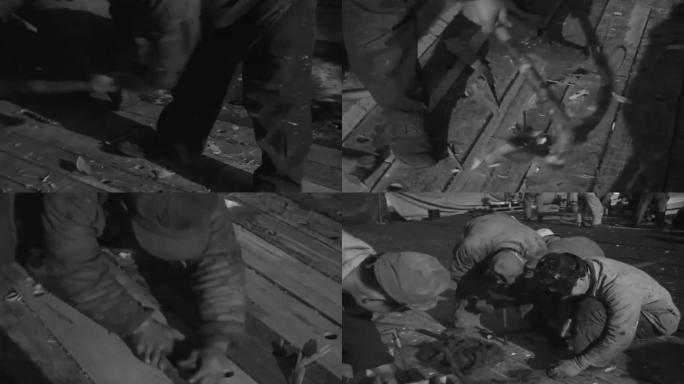 40年代造船厂修复甲板