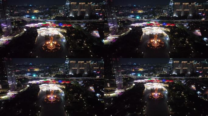 4K正版-航拍深圳龙城广场夜景