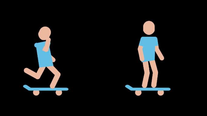 运动滑板动画