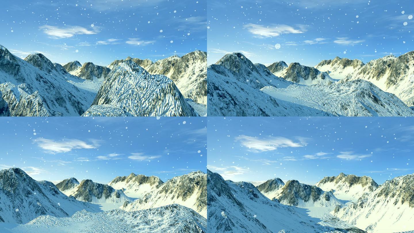 雪山三维渲染镜头