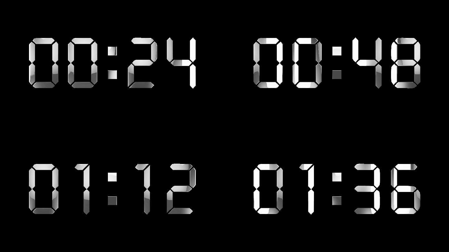 4K银白色液晶数字顺数2分钟通道