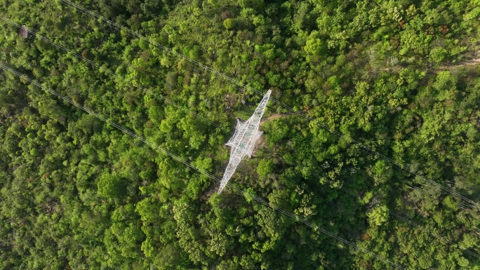 高压电塔航拍4k